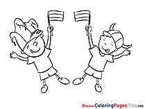 Kids Fans Soccer Coloring Pages download