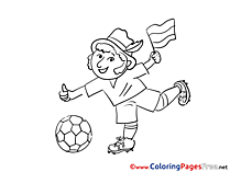 Man Soccer Colouring Sheet free