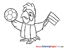 Parrot Supporter Colouring Sheet download Soccer
