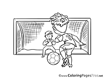 Penalty Kick Kids Soccer Coloring Page