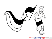 Player Flag Children Soccer Colouring Page