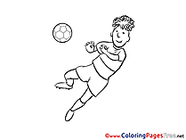 Player Football Soccer Colouring Sheet free