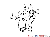 Rhino Coloring Sheets Fan Soccer free