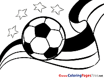 Ribbon Flag Ball Soccer Colouring Sheet free