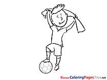 Scarf Boy Player Kids Soccer Coloring Page