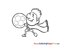 Scarf Football Player Colouring Sheet download Soccer