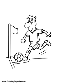 Soccer Player Kicking Corner Kick - Soccer Coloring Page