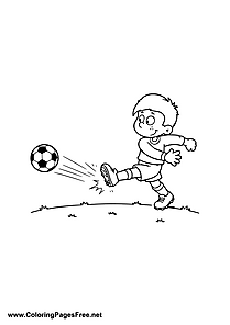 Soccer Player Kicking the Ball Coloring Page