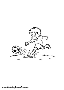 Soccer Player Running with the Ball Coloring Page