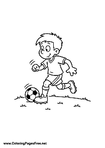 Soccer Player Shooting at the Goal Coloring Page
