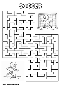 Printable Maze 'The goalkeeper is moving for the way to the right side'