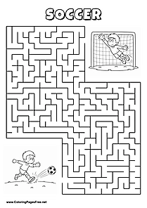 Printable Maze 'The goalkeeper is reaching for the way to the fast shot'