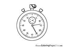 Stopwatch for Kids Soccer Colouring Page