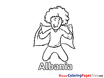 Team Albania Fan Kids Soccer Coloring Pages