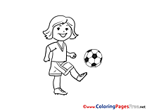 Trick Football Girl Soccer Coloring Pages free