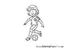 Tricks Boy Children Soccer Colouring Page