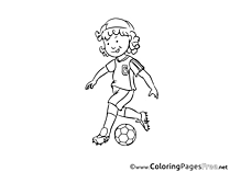 Tricks Boy Children Soccer Colouring Page