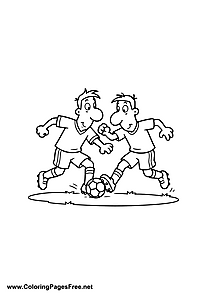 Two Players Fighting for the Ball - Soccer Coloring Page