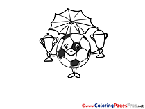 Winner Cups Kids Soccer Coloring Page Ball