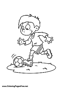 Young Soccer Player Training PDF Coloring Page