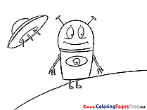 Alien printable Coloring Sheets download