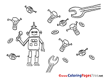 Robot free Colouring Page download