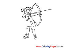 Archery free Colouring Page download
