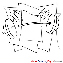 Barbell download Colouring Sheet free