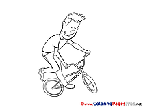 Bicycle Kids free Coloring Page