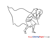 Boxing Colouring Page printable free