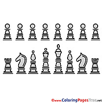 Chess Pieces for Kids printable Colouring Page