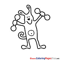Dog Weights Children download Colouring Page