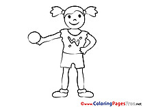 Download Colouring Sheet Girl Ball free