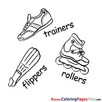 Flippers Trainers Kids free Coloring Page