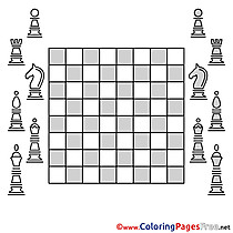 Free Chess Board Colouring Page download