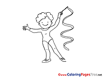 Gymnastics for Kids printable Colouring Page