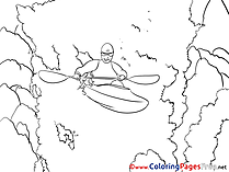 Kayak Children Coloring Pages free