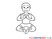 Meditation Kids download Coloring Pages