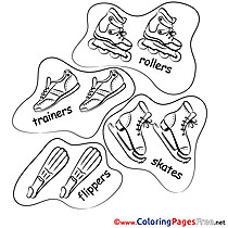 Rollers Skates Ice printable Coloring Sheets download