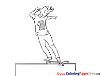 Skate for Children free Coloring Pages