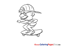 Skateboard for free Coloring Pages download