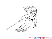 Ski printable Coloring Pages for free