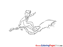 Surfer Children Coloring Pages free