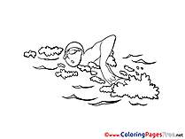 Swimming Colouring Page printable free
