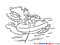 Swimming printable Coloring Pages for free