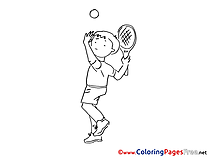 Tennis for Children free Coloring Pages