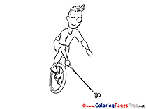 Unicycle download printable Coloring Pages