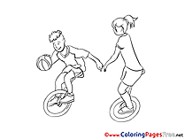 Unicycles Coloring Sheets download free