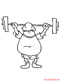 Weightlifter image for coloring free