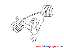 Weightlifter Kids download Coloring Pages